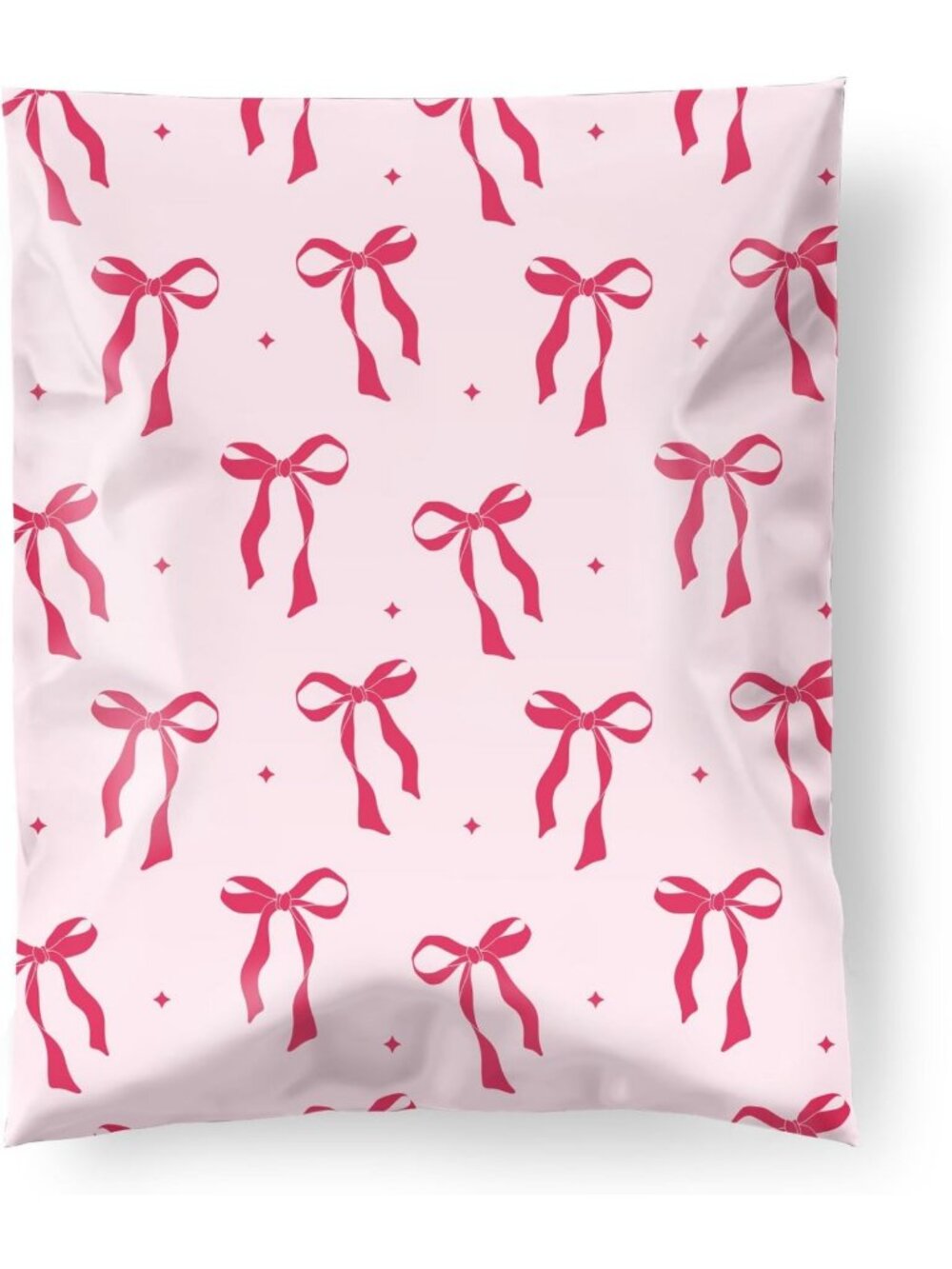 Cute Pink Bow Poly Mailers 14.5x19" - 50 Self-Adhesive Waterproof Shipping Bags